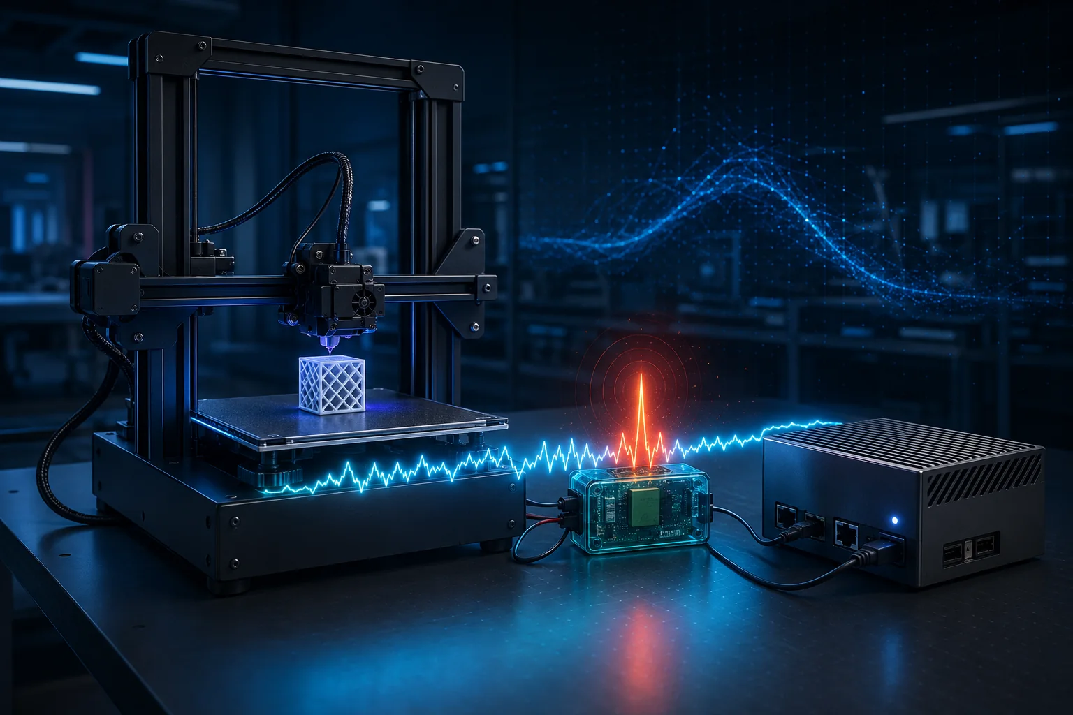 3D printer monitored through side-channel energy sensing and edge intelligence